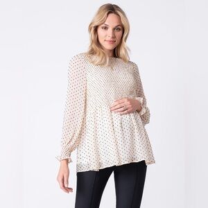 Seraphine Smocked Georgette Maternity Blouse - Size 6